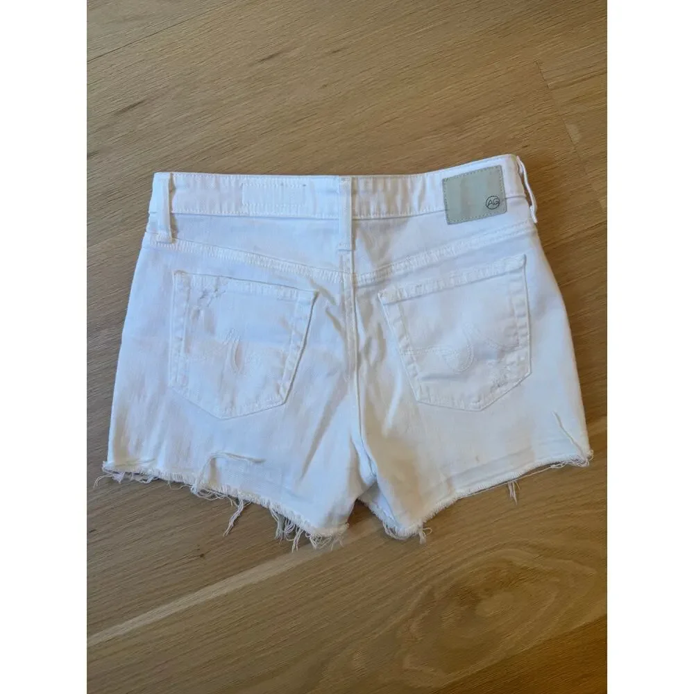 AG The Bryn White Distressed Denim Cutoff Shorts 25 $168